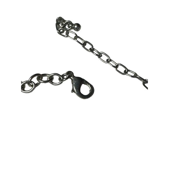 Faceted Nugget Necklace 19 inches Red and Silver Plastic Gothic Vampire - Picture 4 of 5